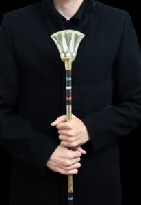 Sceptre staff, Lotus flower head staff, Was sceptre of God Osiris, Waz sceptre. Ancient Egyptian waz-scpetre - Image 2