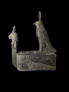 Hand-Carved God Ra & Sekhmet Statue: Egyptian Deity Altar Sign - Image 2