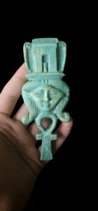 Egyptian Goddess Hathor Column with Ankh key of life symbol - Image 2