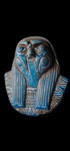 Egyptian God Horus Statue: Falcon God of the Sky, Flame Stone Art - Image 2