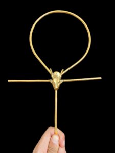 24k Gold Plated Ankh Cross with Goddess Hathor: Key of Life Symbol - Image 2
