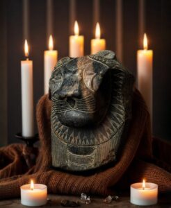 Hand Carved Granite Egyptian Goddess Sekhmet Statue - Image 2
