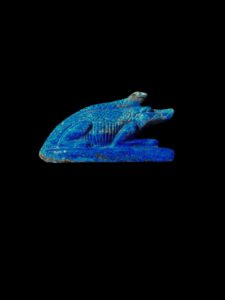 Lapis Lazuli Sobek Amulet: Egyptian Crocodile God Pendant - Image 2