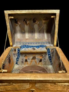 Goddess Nut Box: Egyptian Hathor, Hieroglyphics & Scarab Beetle - Image 2