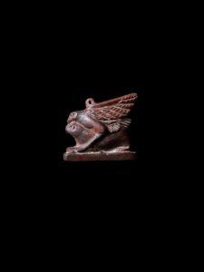 Goddess Unut Amulet: Egyptian Jasper Wenut Statue with Horus - Image 2