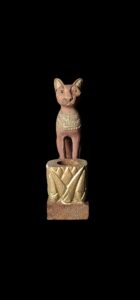 Egyptian Bastet Cat Statue with Candle Holder - Wood Home Decor - Image 2