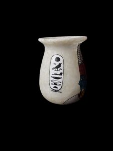 Egyptian Alabaster Vase: God Amun & Djed Pillar Design - Image 2