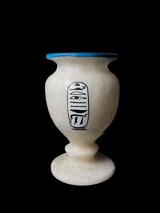 Alabaster Vase for Scarab beetle and winges of Isis for Protection made in Egypt for Home decor, Egyptian Home Decor Vases - Image 2