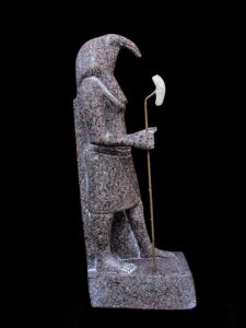 Large Egyptian God Thoth Statue: Alabaster Stone Stick - Image 2