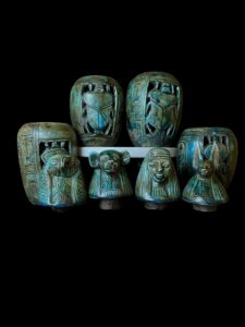 Ancient Egyptian Canopic Jars: Sons of Horus Figurines - Image 2