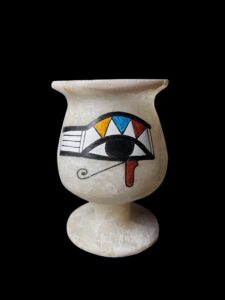 Egyptian Alabaster Vase: Goddess Tefnut Home Decor - Image 2