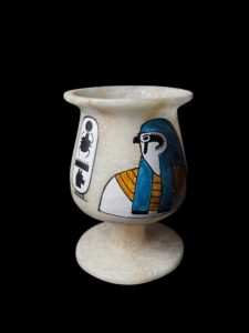Egyptian Alabaster Vase: Eye of Ra & Horus, Home Decor - Image 2