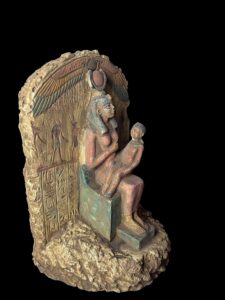 Vintage Goddess Isis statue, unique Isis goddess Statue. Goddess Isis breastfeeding God Horus Museum statue - Image 2