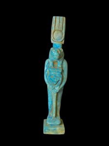 Egyptian Goddess Sekhmet Protecting Hathor Statue - Image 2