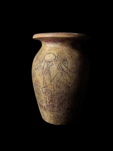 Vintage Egyptian Vase: Ancient Inscriptions, Home Decor - Image 2