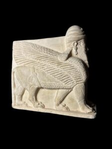 Mesopotamia art for Lamassu statue - Assyrian winged bull relief sculpture amulet - Image 2