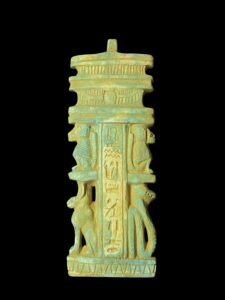 Goddess Bastet Amulet: Egyptian Baboon, Cobra, Osiris Djed Pillar - Image 2