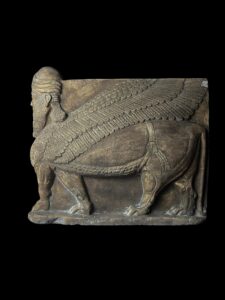 Mesopotamia art for Lamassu statue - Assyrian winged bull relief sculpture amulet - Image 2