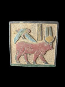 Goddess Hathor relief with Vulture Nekhbet Gooddess . - Image 2