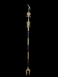 God Osiris Was Sceptre: Ebony, Brass & 24k Gold Plated Staff - Image 2
