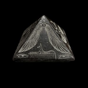 Egyptian Basalt Pyramid: Scarab, Isis, Anubis, Eye of Horus - Image 2