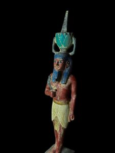 The Egyptian God Nefertum statue made of stone. - Image 2