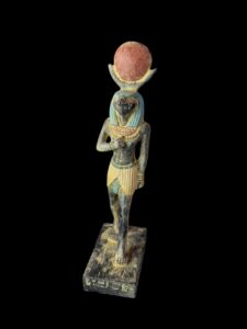 Rare Falcon Egyptian God RA statue, God of the sun, God Ra God of the Sky. God Ra with Sun disk. - Image 2