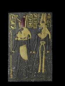 Egyptian Wall Relief: God Horus & Queen Cleopatra, Ancient Art - Image 2