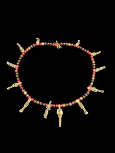 Handcrafted Rose & Black Granite Egyptian God Ptah Necklace - Image 2