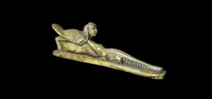 Flame Stone Egyptian God Sobek Statue with Ba Bird - Image 2