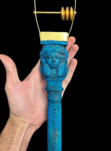 vintage Goddess Hathor Sistrum: Ancient Egyptian Musical Instrument - Image 2