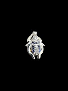 Sterling Silver Scarab Beetle Pendant: Egyptian Goddess Amulet - Image 2