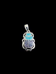 Sterling Silver Scarab Beetle Pendant: Egyptian Amulet Necklace - Image 2