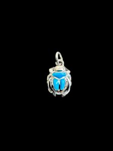 Sterling Silver Scarab Beetle Pendant: Egyptian Amulet Necklace - Image 2