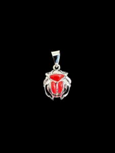Sterling Silver Scarab Beetle Pendant: Egyptian Amulet Necklace - Image 2