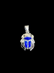 Sterling Silver Scarab Beetle Pendant: Egyptian Goddess Amulet - Image 2