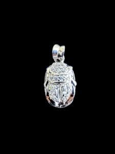 Sterling Silver Scarab Beetle Pendant: Egyptian Goddess Amulet - Image 2