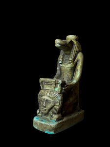 Handmade Egyptian Goddess Taweret Statue with Hathor Symbol - Image 2