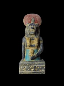 Egyptian Goddess Sekhmet Statue: Colorful Statuette Made in Egypt - Image 2