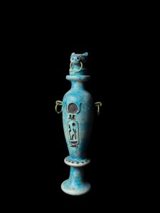 Egyptian Kohl eyeliner pot made in Egypt , Pharaonic kohl pot with Goddess Hathor Head ( without the Kohl) - Image 2