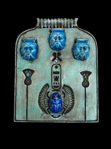 God Bes with Winged Scarab beetle and Lotus flower for protection and Good Luck - Image 2