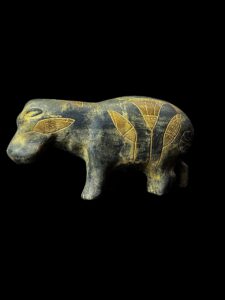Hippopotamus statue, The Hippo statue, Egyptian Museum replica, Basalt statues made in Egypt - Image 2