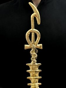 Was Scepter for God Osiris : God Osiris Staff with Brass & 24k Gold - Image 3