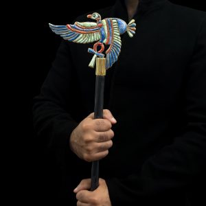 God Osiris Was scepter staff with Goddess Nekhbet Vulture. staff of Power and domination. - Image 3