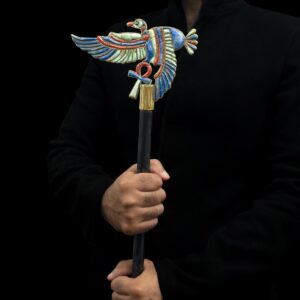 God Osiris Was scepter staff with Goddess Nekhbet Vulture. staff of Power and domination. - Image 3