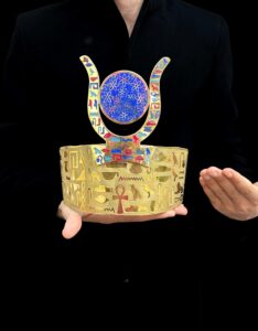 Goddess Hathor Horn Crown: 18k Gold Dipped Copper, Kemetic Tool - Image 3