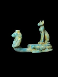 Egyptian Goddess Bastet Cat Statue with Sekhmet and Sobek - Image 3