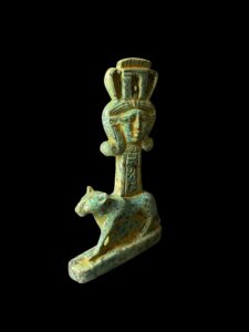 Egyptian Goddess Hathor Column with Leopard. - Image 3