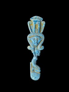 Goddess Hathor statue with High Priest symbol - Image 3