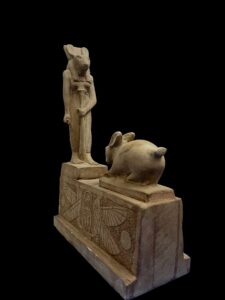 Large Stone Goddess Unut Statue: Egyptian Rabbit Form - Image 3